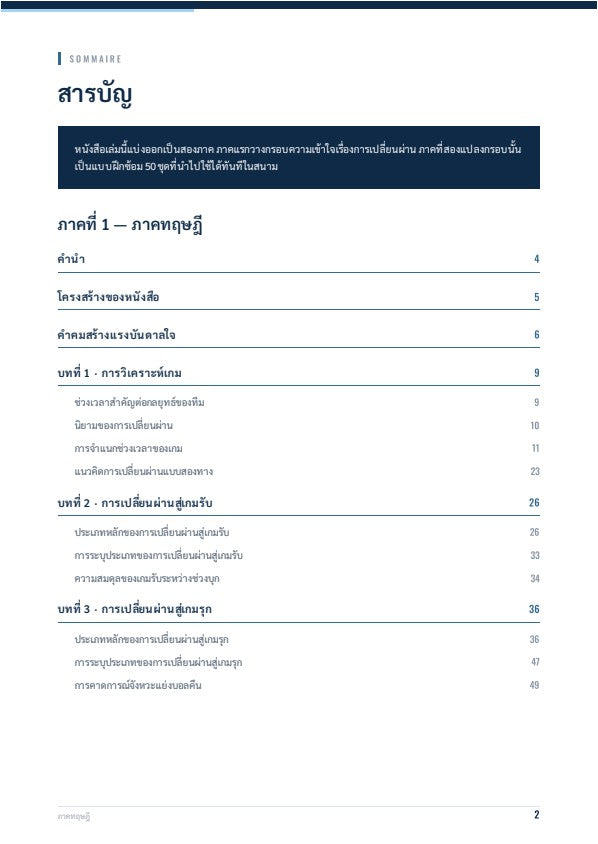 การเปลี่ยนผ่านในฟุตบอล: หลักการพื้นฐานและแบบฝึกหัด